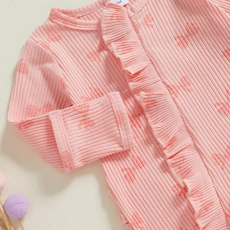 Rachael bow print cotton romper Set