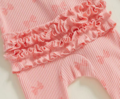 Rachael bow print cotton romper Set