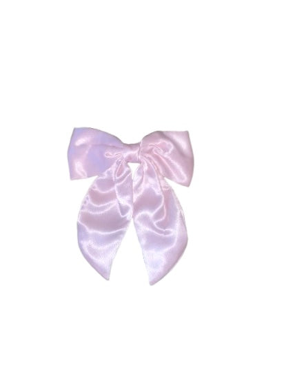 Annette - Satin Bow Clip - Pink