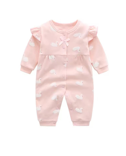 McKenzie cotton Romper - Swan