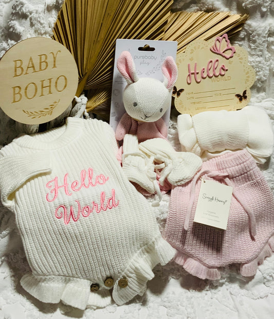 Hello World Baby Girl’s Gift Box