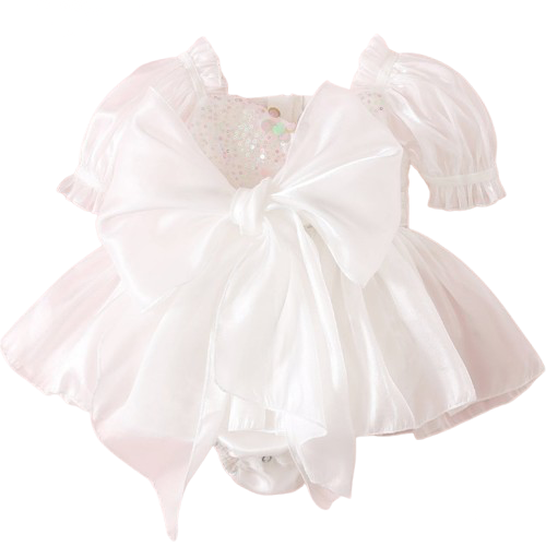Annabelle - mermaid sequined Romper - White