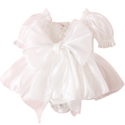 Annabelle - mermaid sequined Romper - White
