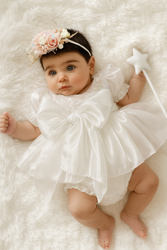 Annabelle - mermaid sequined Romper - White