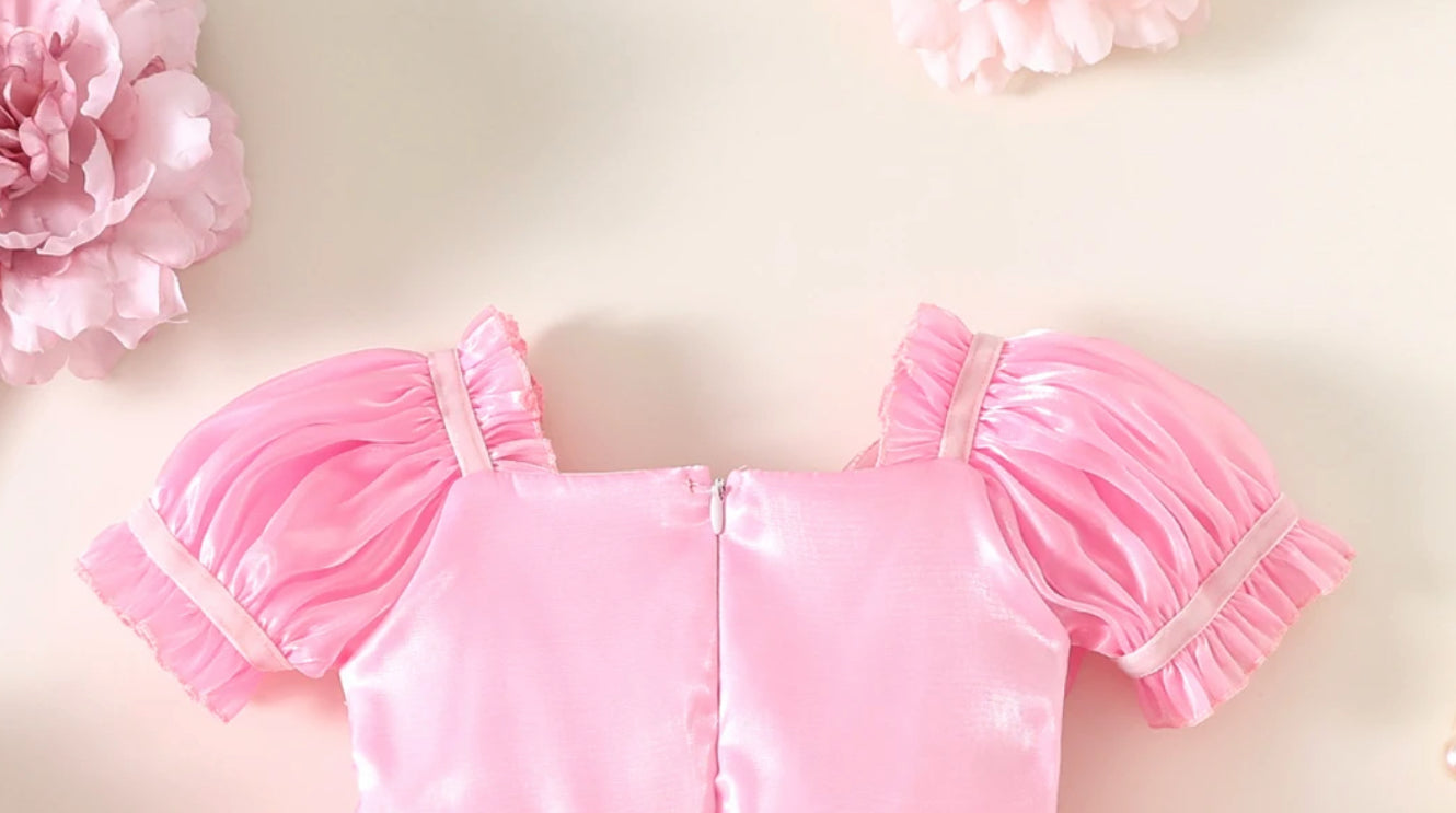 Annabelle - mermaid sequined Romper - Candy Pink