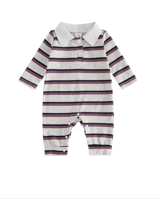 Sami cotton striped Romper