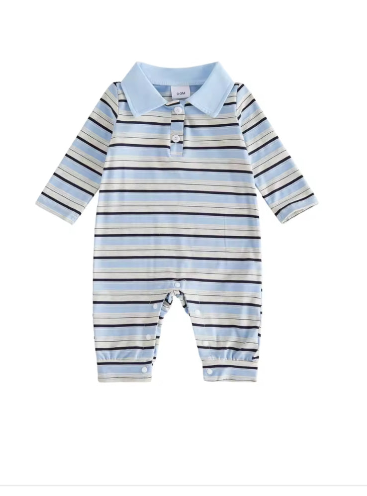 Sami cotton striped Romper