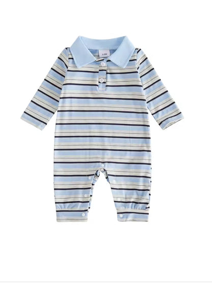 Sami cotton striped Romper