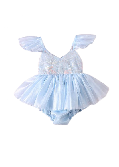 Annabelle - mermaid sequined Romper- Blue