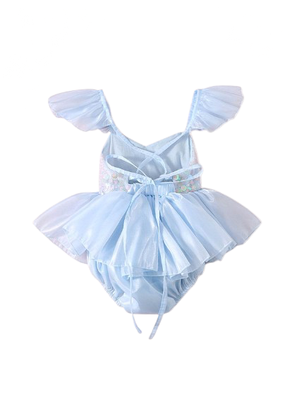 Annabelle - mermaid sequined Romper- Blue