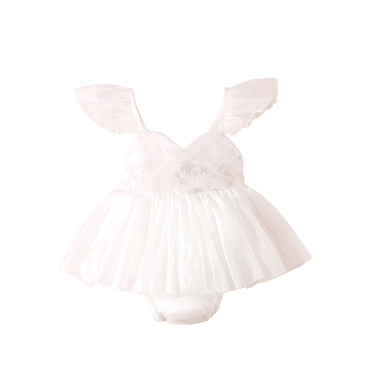 Annabelle - mermaid sequined Romper- White