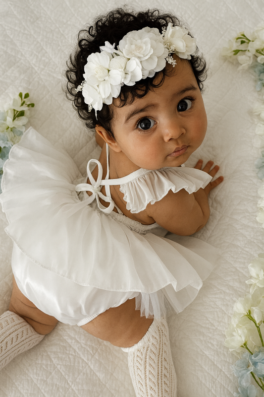 Annabelle - mermaid sequined Romper- White