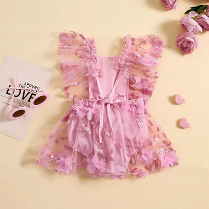 CLEARANCE- Flower Flutter Romper