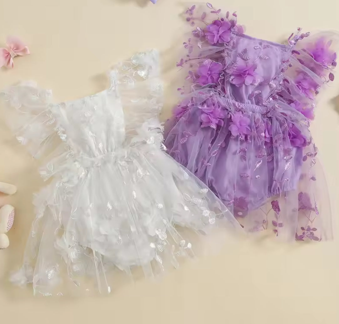 CLEARANCE- Flower Flutter Romper