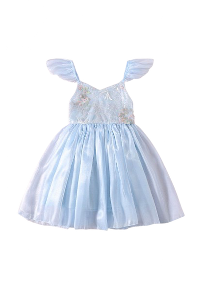 Annabelle - mermaid sequined Romper- Blue