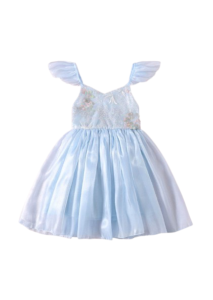 Annabelle - mermaid sequined Romper- Blue