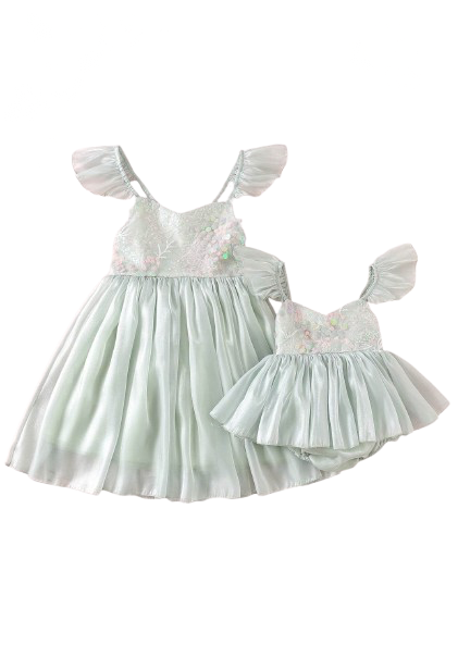 Annabelle - mermaid sequined Romper or Dress - Green