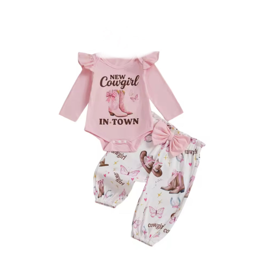New cowgirl in town - cotton Set - Pink