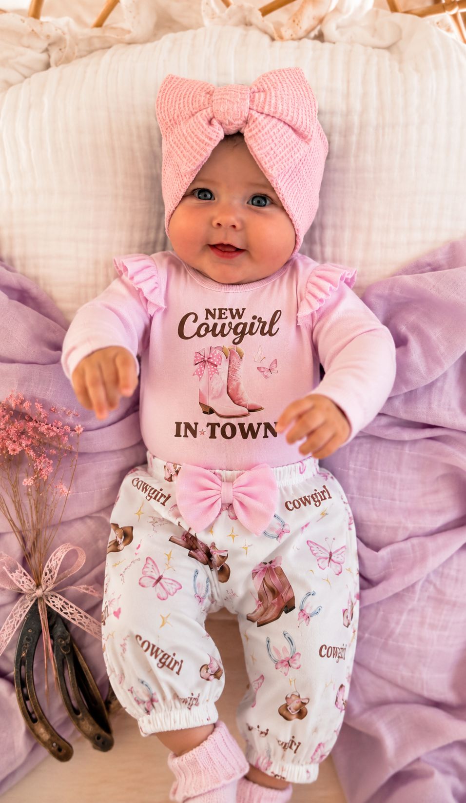 New cowgirl in town - cotton Set - Pink