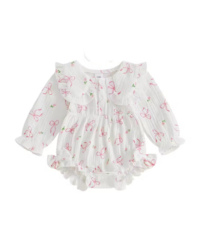 Tiny Bow cotton Romper