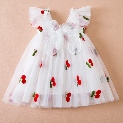 Embroidered Cherry tulle Dress