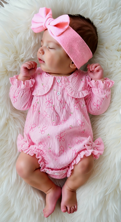 Tiny Bow cotton Romper