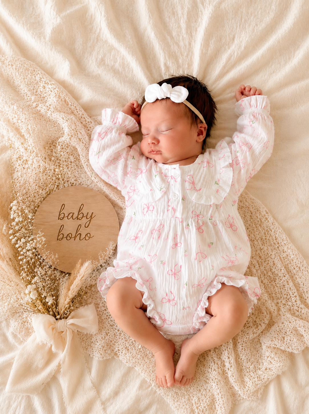 Tiny Bow cotton Romper