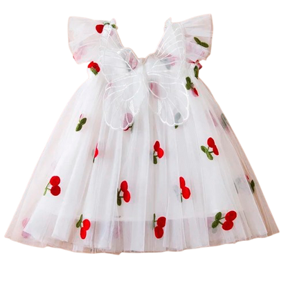Embroidered Cherry tulle Dress