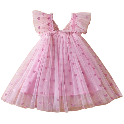 Sweet Hearts tulle wing Dress - Pink