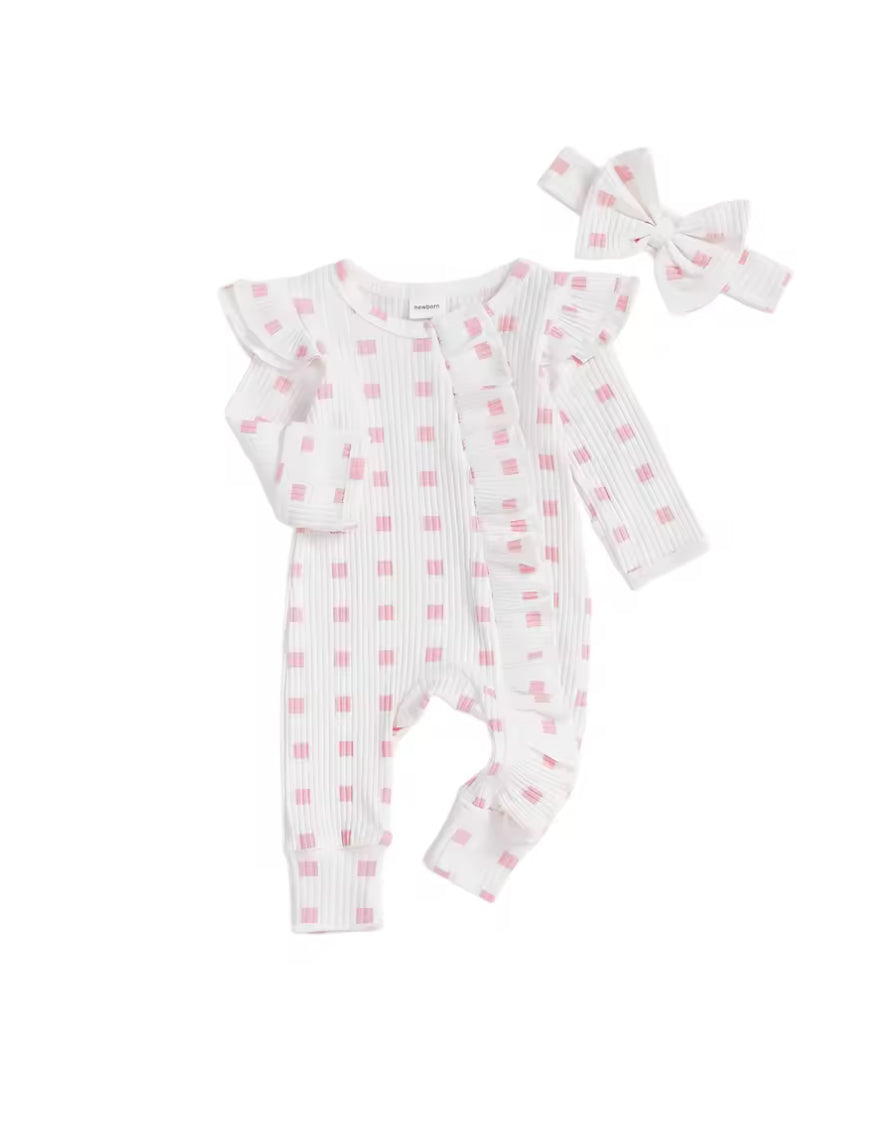 Tyler check Romper Set - special price