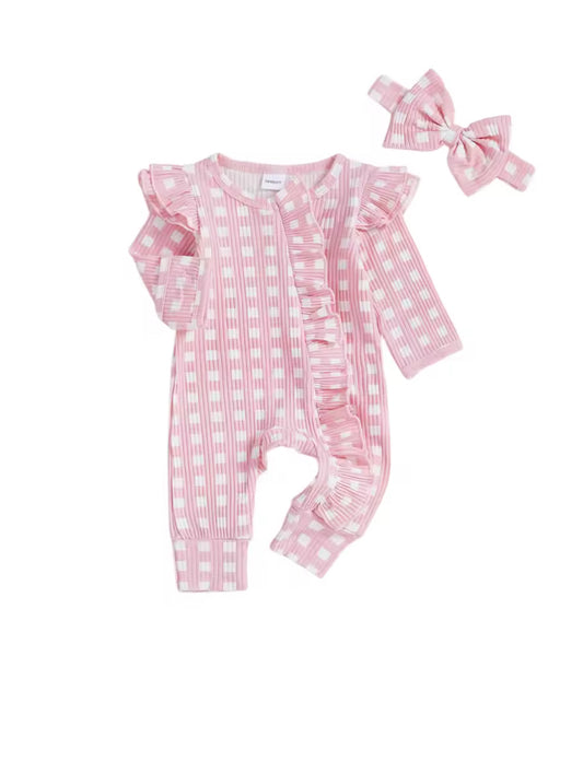 Tyler check Romper Set - special price