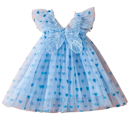 Sweet Hearts tulle wing Dress - Blue