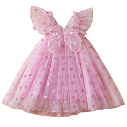 Sweet Hearts tulle wing Dress - Pink