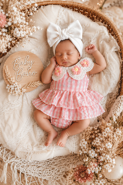 Charlotte plaid layered doll collar Romper - special price