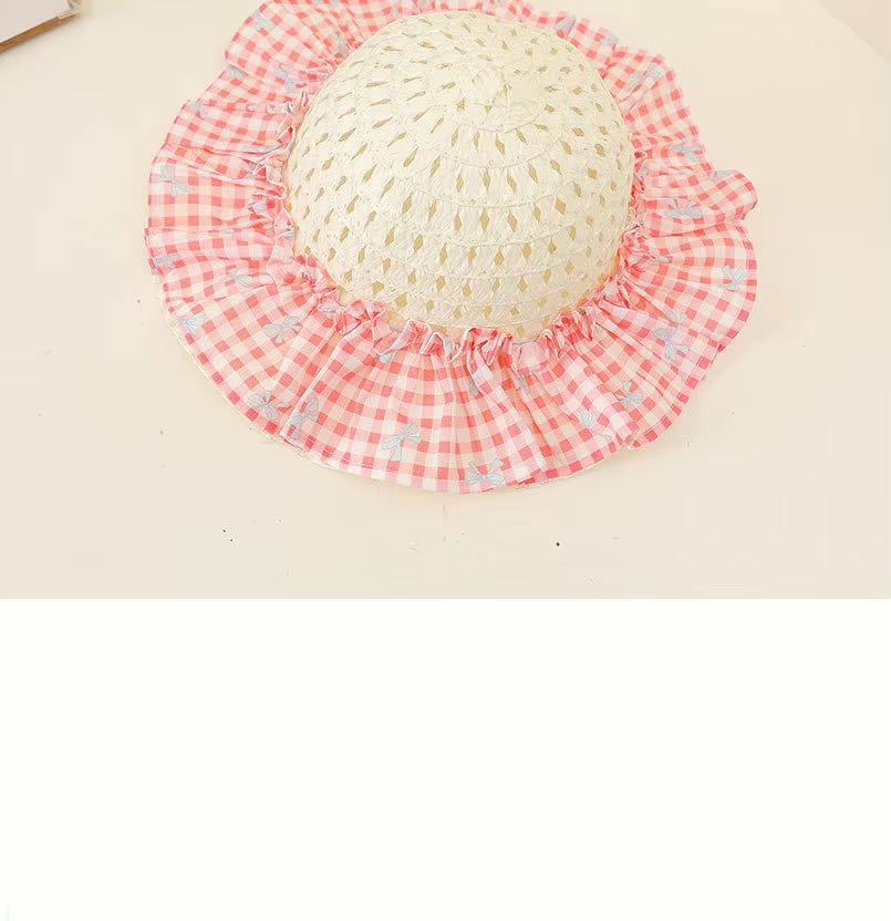 Alexandra cotton gingham Romper /dress Hat Set