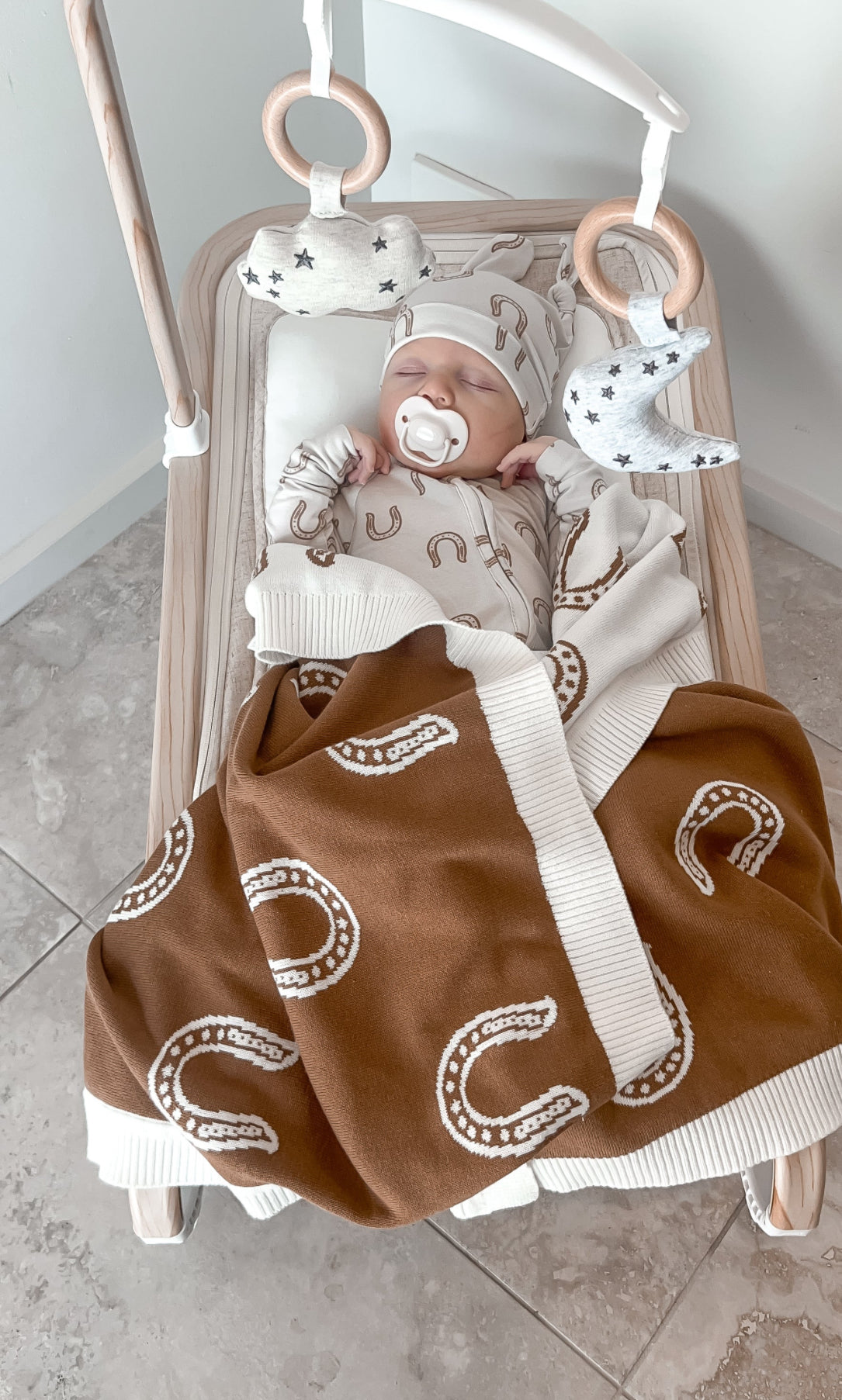 KNIT BLANKET | WESTERN HORSE SHOE