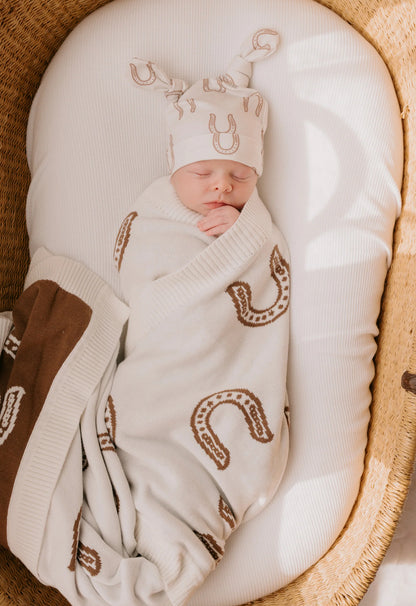 KNIT BLANKET | WESTERN HORSE SHOE