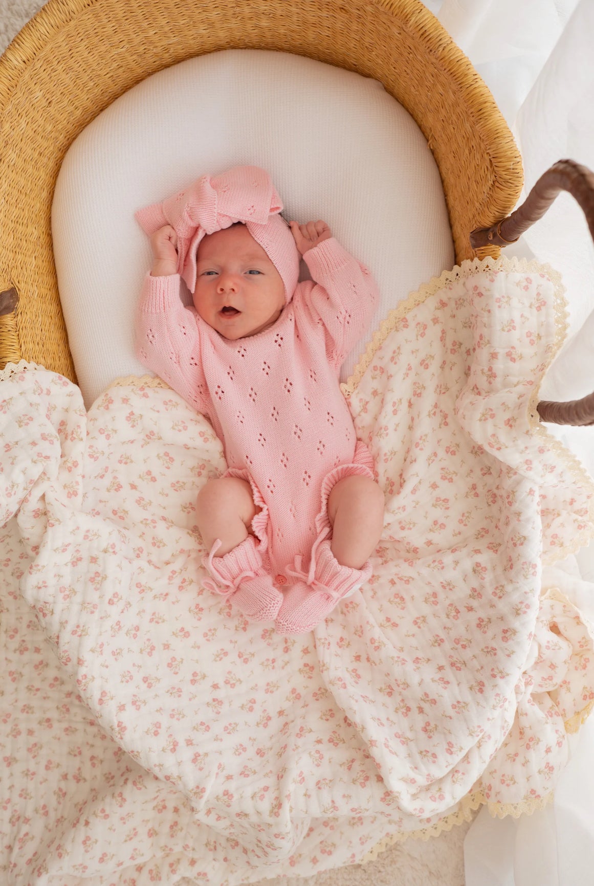 GAUZE LACE BLANKET | PAISLEY PEONY