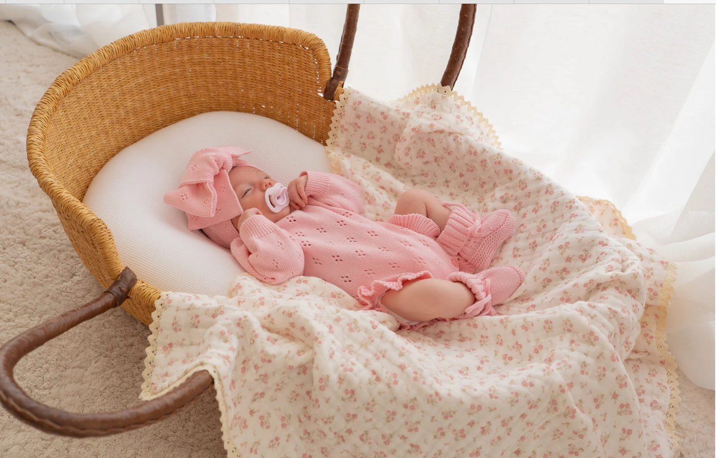 GAUZE LACE BLANKET | PAISLEY PEONY