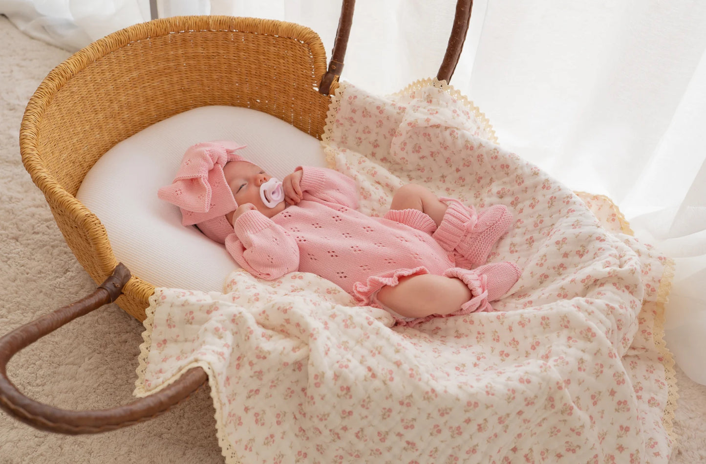 GAUZE LACE BLANKET | PAISLEY PEONY