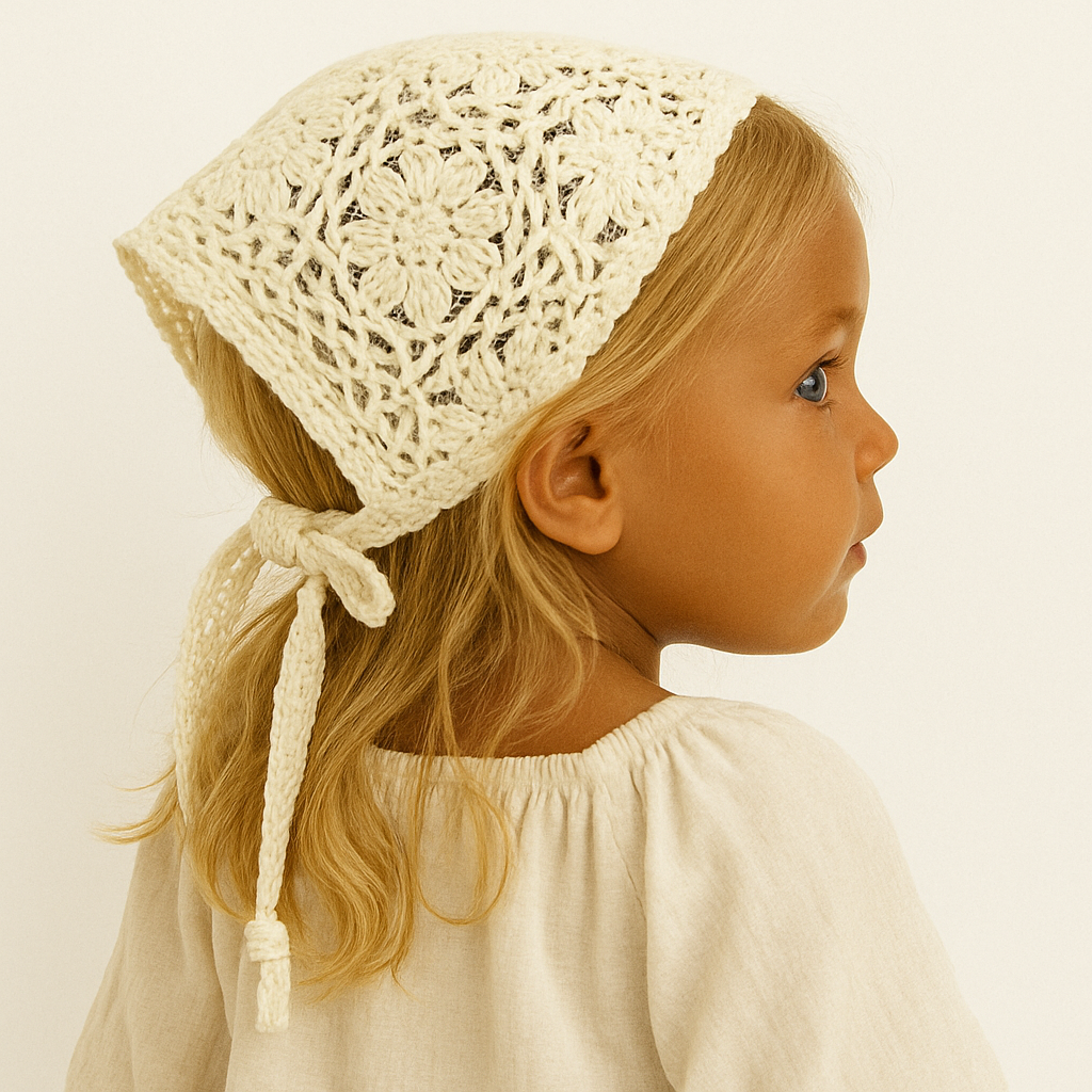 Boho Sunslower Crochet Head Scarf Style #20