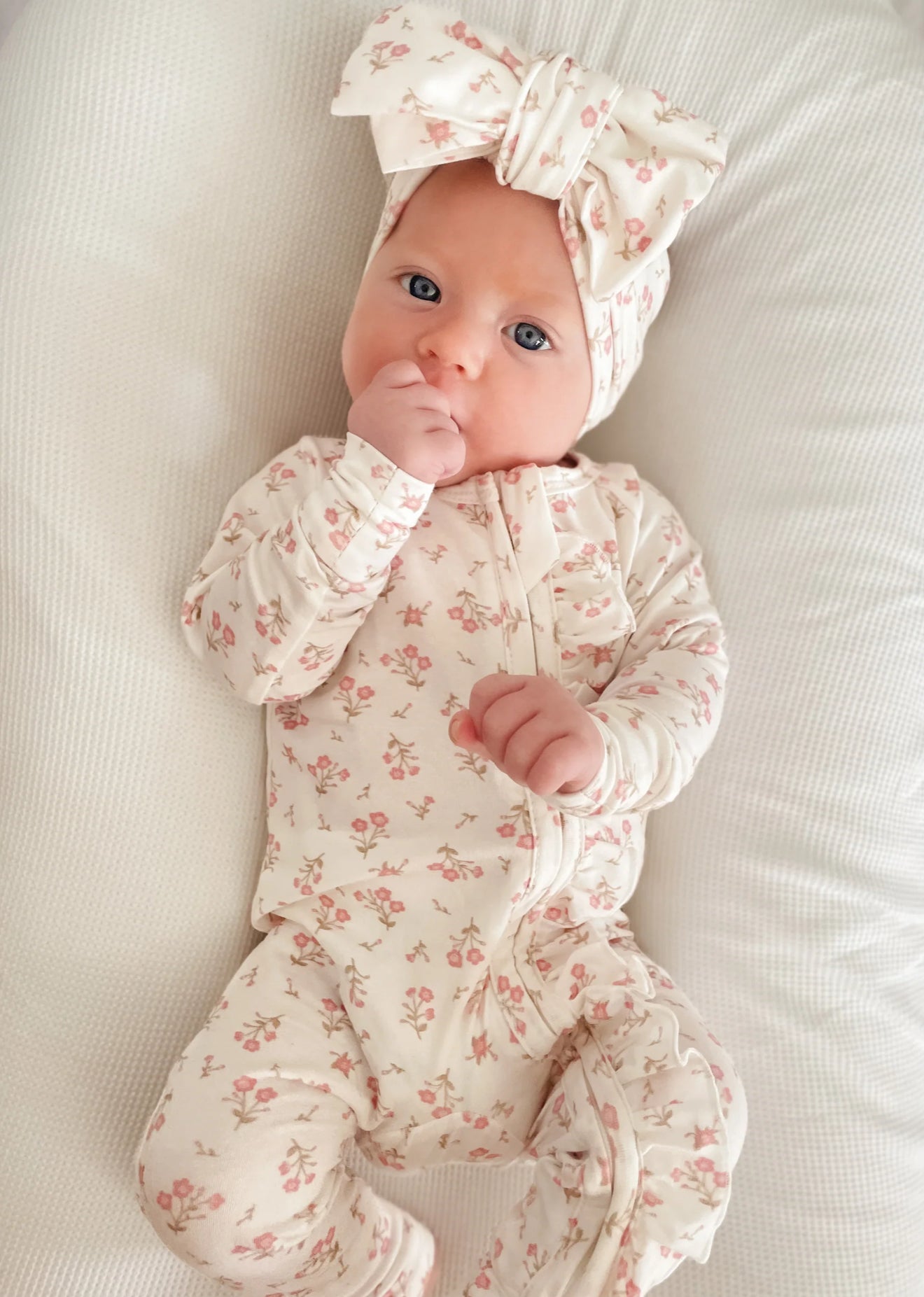 FRILL ZIP ROMPER | PAISLEY PEONY