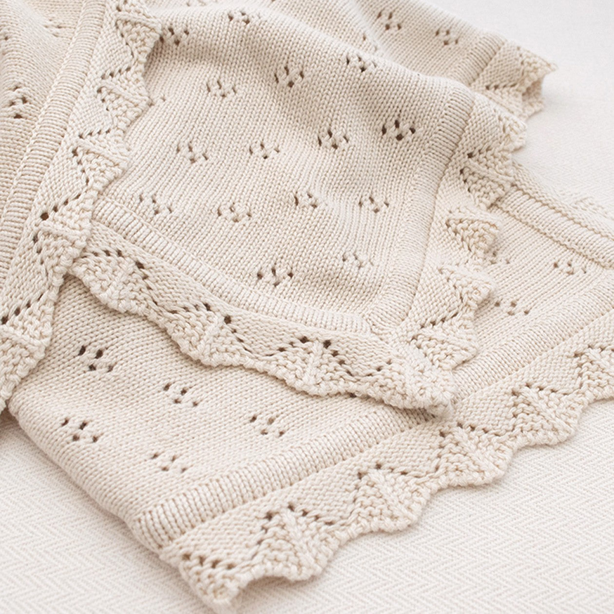Taylor pointelle knit cotton Blanket