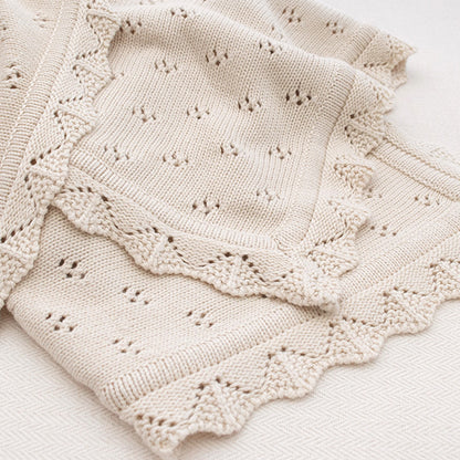 Taylor pointelle knit cotton Blanket