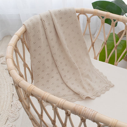 Taylor pointelle knit cotton Blanket