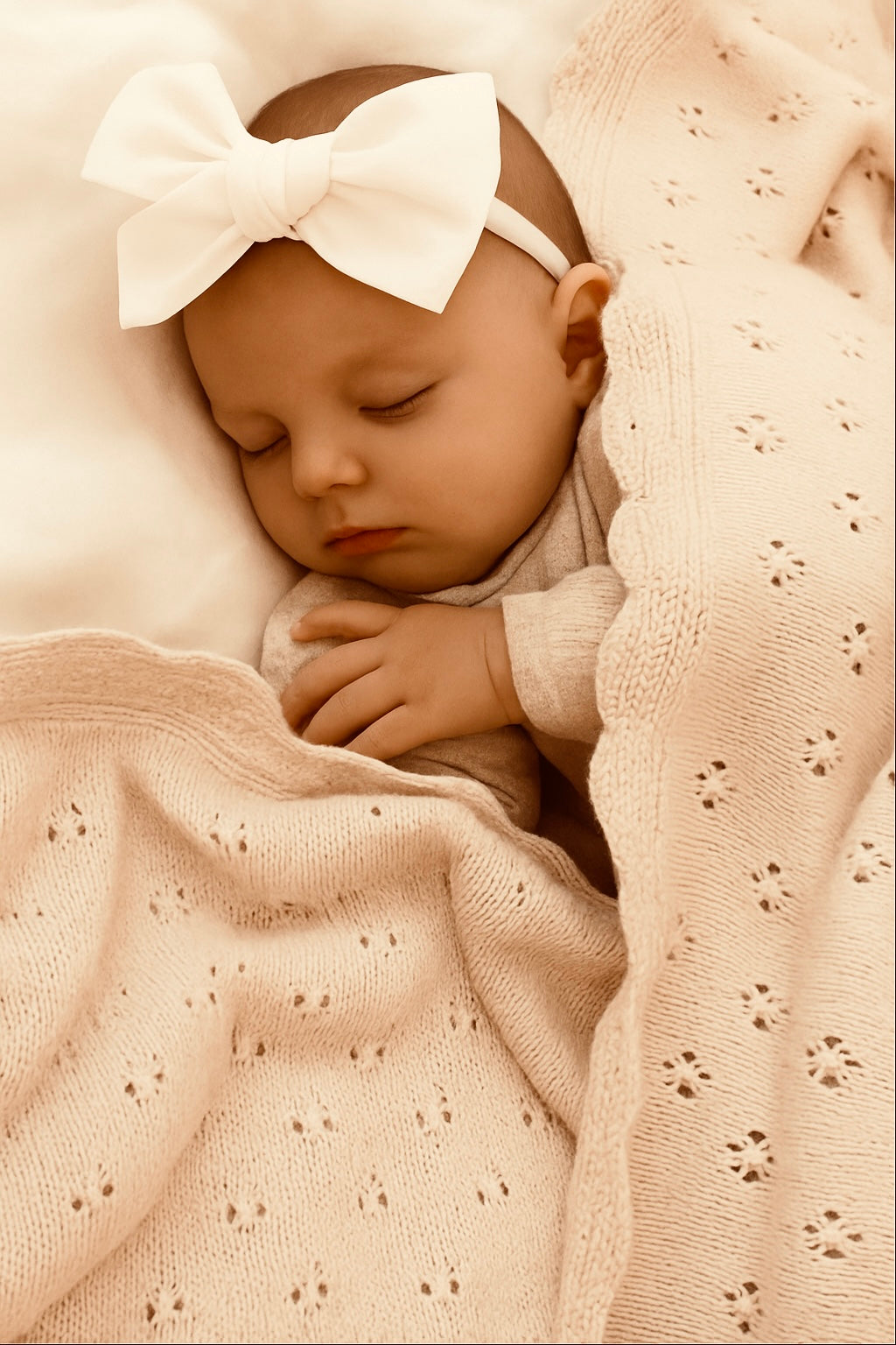Taylor pointelle knit cotton Blanket