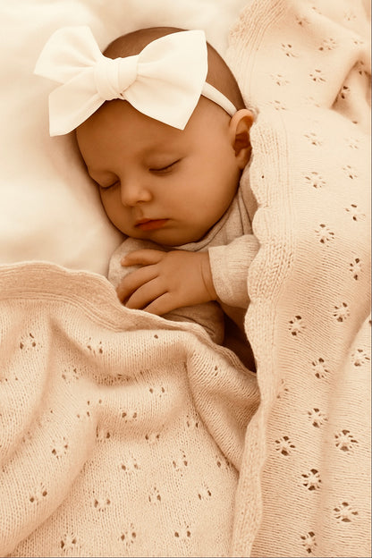 Taylor pointelle knit cotton Blanket