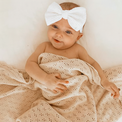 Taylor pointelle knit cotton Blanket
