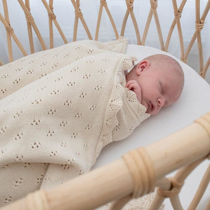 Taylor pointelle knit cotton Blanket