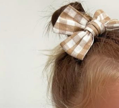 Gingham check hair clip Set